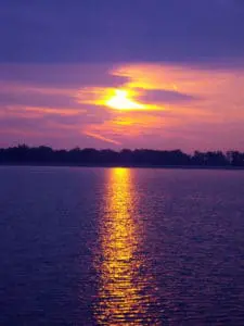sunset over a lake